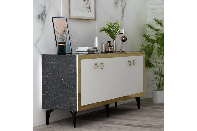 Petrolla Konsollbord 150 cm - Guld/Svart/Vit - Möbler - Bord & matgrupp - Avlastningsbord & sidobord - Konsolbord & hallbord