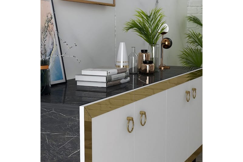 Petrolla Konsollbord 150 cm - Guld/Svart/Vit - Möbler - Bord & matgrupp - Avlastningsbord & sidobord - Konsolbord & hallbord