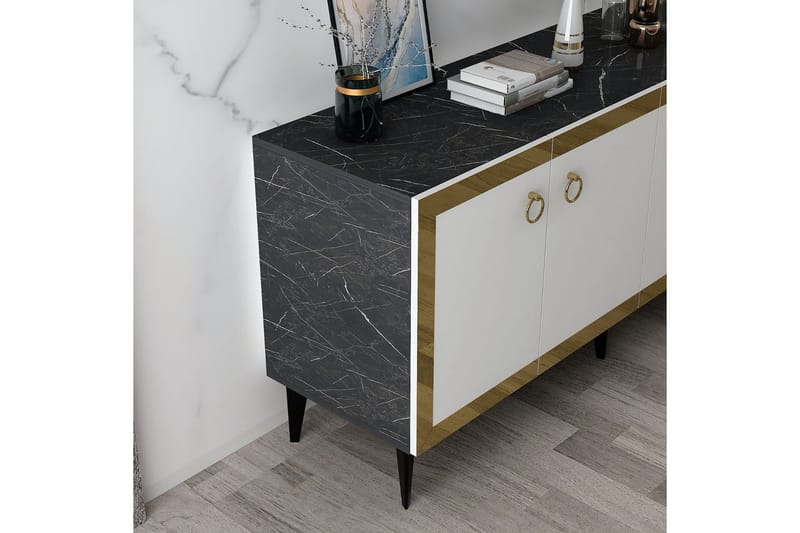 Petrolla Konsollbord 150 cm - Guld/Svart/Vit - Möbler - Bord & matgrupp - Avlastningsbord & sidobord - Konsolbord & hallbord