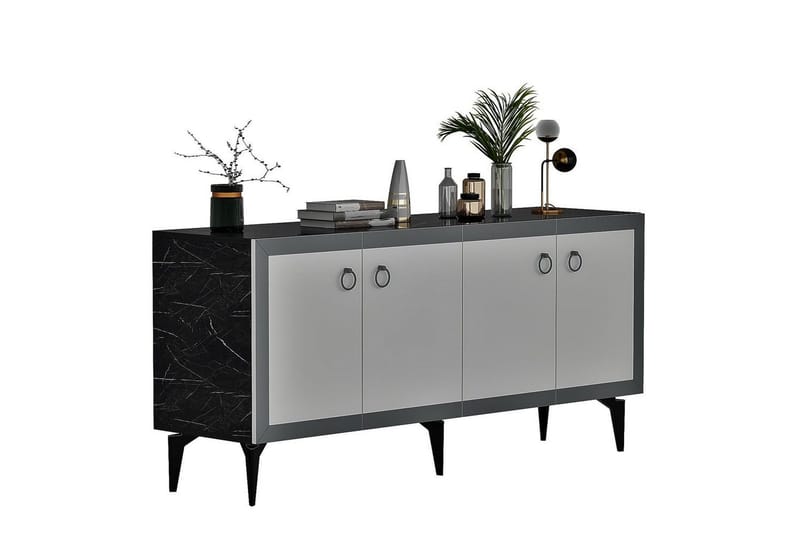 Petrolla Konsollbord 150 cm - Svart/Vit/Silver - Möbler - Bord & matgrupp - Avlastningsbord & sidobord - Konsolbord & hallbord