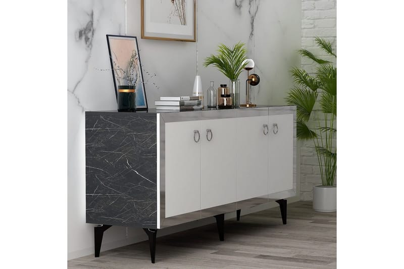 Petrolla Konsollbord 150 cm - Svart/Vit/Silver - Möbler - Bord & matgrupp - Avlastningsbord & sidobord - Konsolbord & hallbord