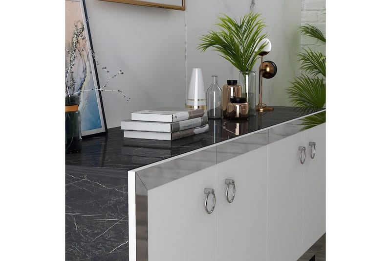 Petrolla Konsollbord 150 cm - Svart/Vit/Silver - Möbler - Bord & matgrupp - Avlastningsbord & sidobord - Konsolbord & hallbord