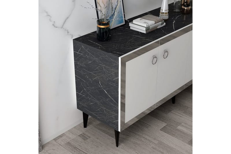 Petrolla Konsollbord 150 cm - Svart/Vit/Silver - Möbler - Bord & matgrupp - Avlastningsbord & sidobord - Konsolbord & hallbord