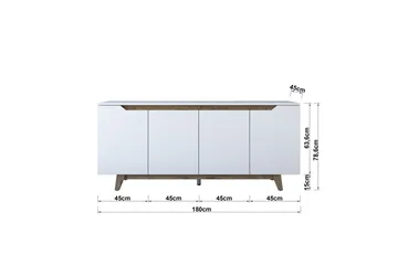 Porzic Konsollbord 180 cm - Vit/Mörkbrun - Möbler - Bord & matgrupp - Avlastningsbord & sidobord - Konsolbord & hallbord