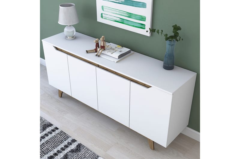 Porzic Konsollbord 180 cm - Vit/Mörkbrun - Möbler - Bord & matgrupp - Avlastningsbord & sidobord - Konsolbord & hallbord