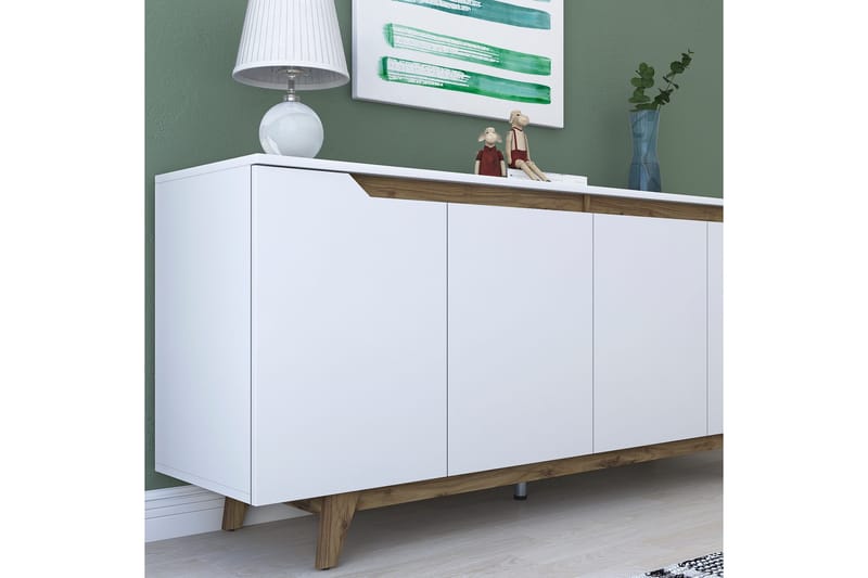 Porzic Konsollbord 180 cm - Vit/Mörkbrun - Möbler - Bord & matgrupp - Avlastningsbord & sidobord - Konsolbord & hallbord