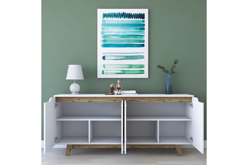 Porzic Konsollbord 180 cm - Vit/Mörkbrun - Möbler - Bord & matgrupp - Avlastningsbord & sidobord - Konsolbord & hallbord