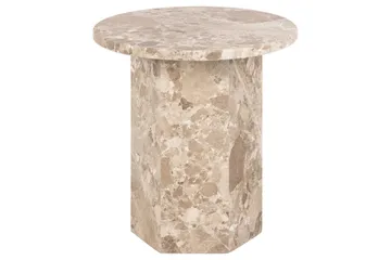 Prisa Runt Sidobord i Marmor Sten 50 cm - Beige - Möbler - Bord & matgrupp - Avlastningsbord & sidobord - Lampbord & sidobord