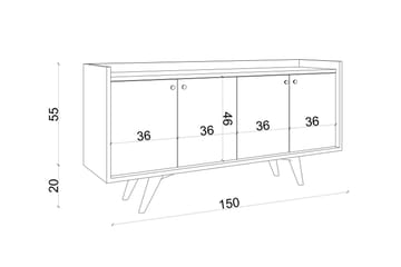 Qeleddun Avlastningsbord 150 cm - Antracit/Natur - Möbler - Bord & matgrupp - Avlastningsbord & sidobord - Konsolbord & hallbord