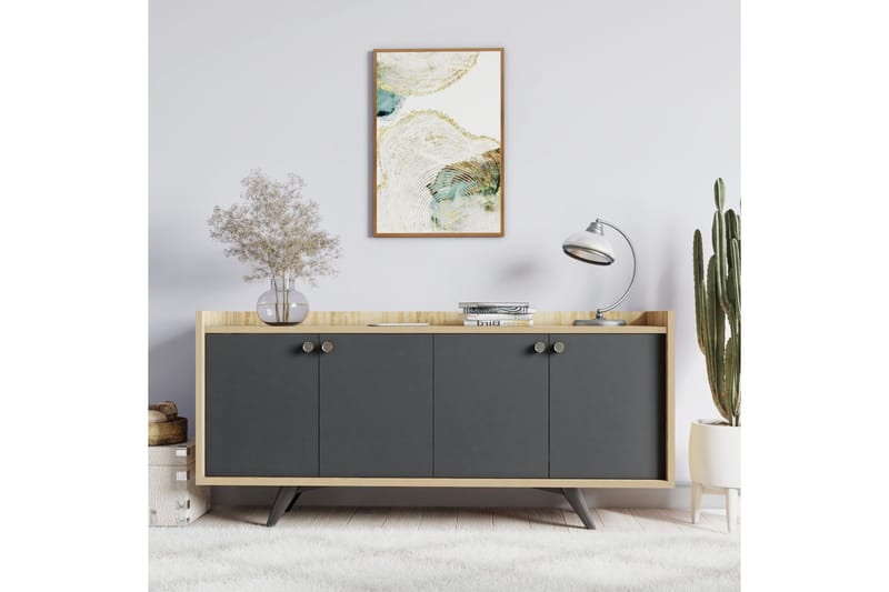 Qeleddun Avlastningsbord 150 cm - Antracit/Natur - Möbler - Bord & matgrupp - Avlastningsbord & sidobord - Konsolbord & hallbord