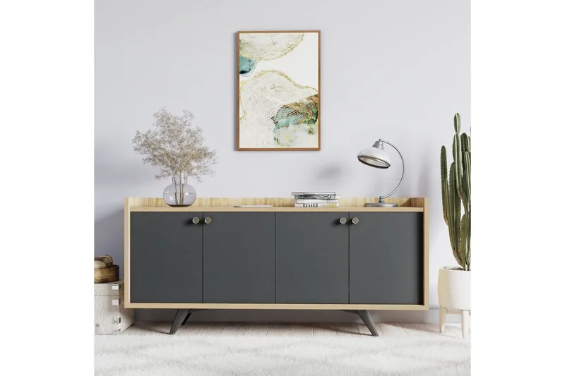 Qeleddun Avlastningsbord 150 cm - Antracit/Natur - Möbler - Bord & matgrupp - Avlastningsbord & sidobord - Konsolbord & hallbord