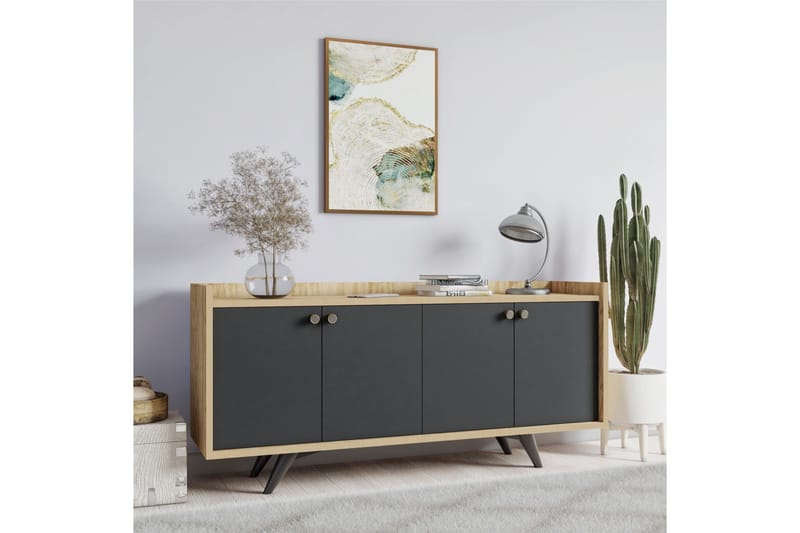 Qeleddun Avlastningsbord 150 cm - Antracit/Natur - Möbler - Bord & matgrupp - Avlastningsbord & sidobord - Konsolbord & hallbord