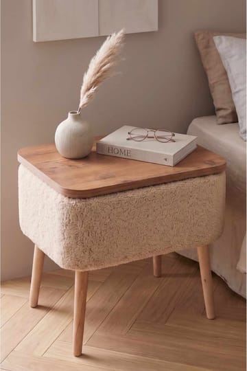 Queno Sidobord 60x65x30 cm - Beige - Möbler - Bord & matgrupp - Avlastningsbord & sidobord - Brickbord & småbord