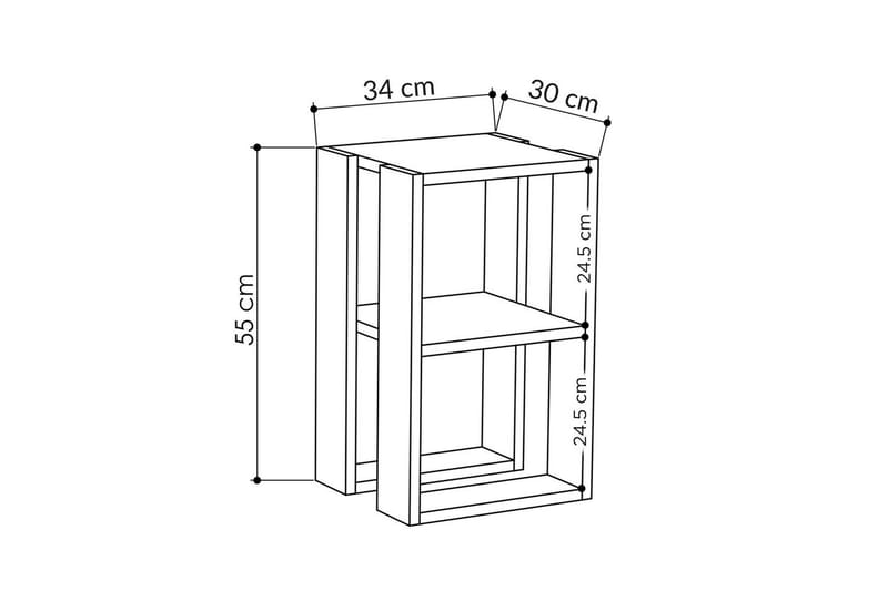 Quival Sängbord 30 cm - Multifärgad - Möbler - Bord & matgrupp - Avlastningsbord & sidobord - Sängbord & nattduksbord