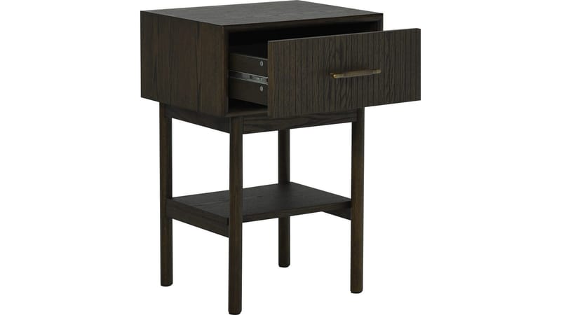Råvika Sängbord 1 låda 66 cm - Brunlackad ek - Möbler - Bord & matgrupp - Avlastningsbord & sidobord - Sängbord & nattduksbord
