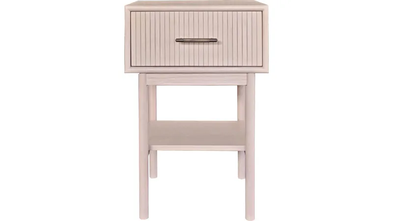 Råvika Sängbord 1 låda 66 cm - Vitpigmenterad ek - Möbler - Bord & matgrupp - Avlastningsbord & sidobord - Sängbord & nattduksbord