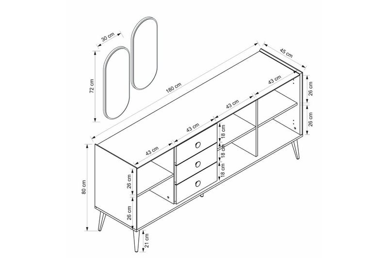 Ralor Konsollbord 180 cm - Vit - Möbler - Bord & matgrupp - Avlastningsbord & sidobord - Konsolbord & hallbord