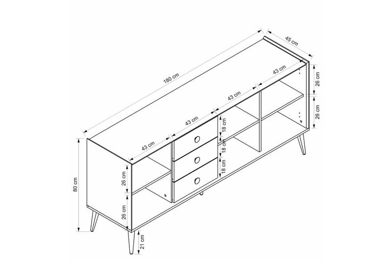 Ralor Konsollbord 180 cm - Vit - Möbler - Bord & matgrupp - Avlastningsbord & sidobord - Konsolbord & hallbord