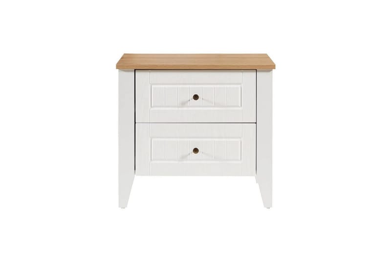 Ranko Sängbord 60 cm - Mediumfärgat trä/Vit - Möbler - Bord & matgrupp - Avlastningsbord & sidobord - Sängbord & nattduksbord