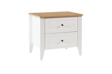 Ranko Sängbord 60 cm - Mediumfärgat trä/Vit - Möbler - Bord & matgrupp - Avlastningsbord & sidobord - Sängbord & nattduksbord