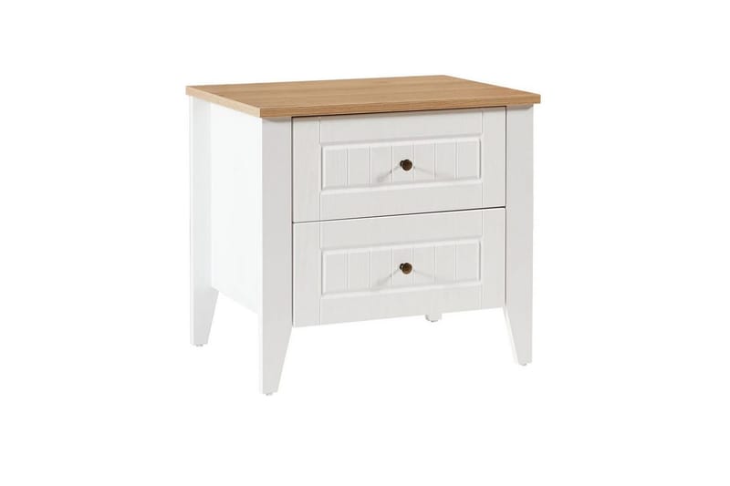 Ranko Sängbord 60 cm - Mediumfärgat trä/Vit - Möbler - Bord & matgrupp - Avlastningsbord & sidobord - Sängbord & nattduksbord