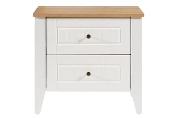 Ranko Sängbord 60 cm - Mediumfärgat trä/Vit - Möbler - Bord & matgrupp - Avlastningsbord & sidobord - Sängbord & nattduksbord