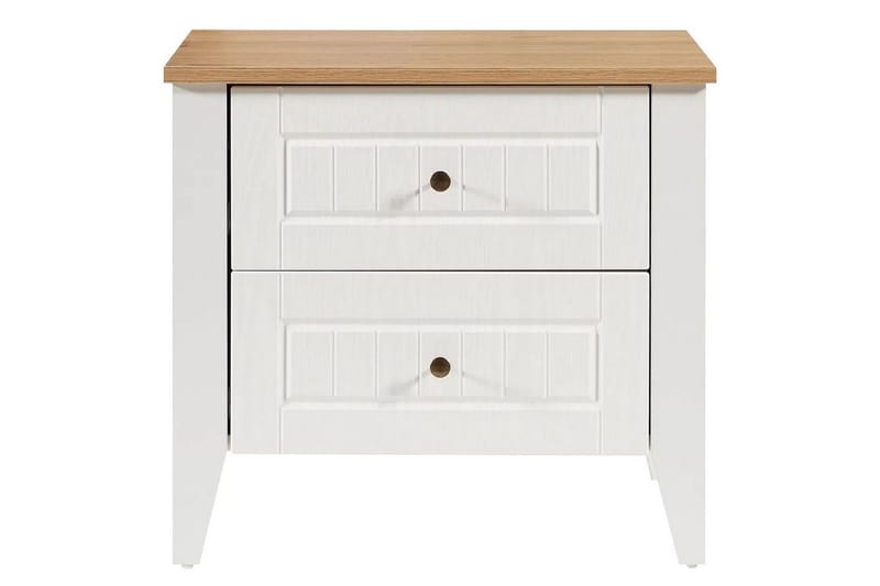 Ranko Sängbord 60 cm - Mediumfärgat trä/Vit - Möbler - Bord & matgrupp - Avlastningsbord & sidobord - Sängbord & nattduksbord