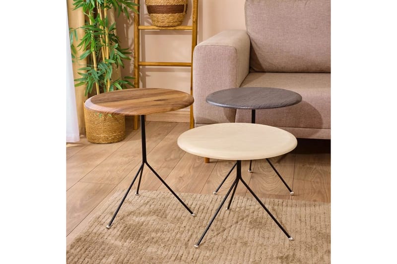 Ranko Satsbord 41 cm - Brun/Cremevit/Antracit - Möbler - Bord & matgrupp - Avlastningsbord & sidobord - Satsbord