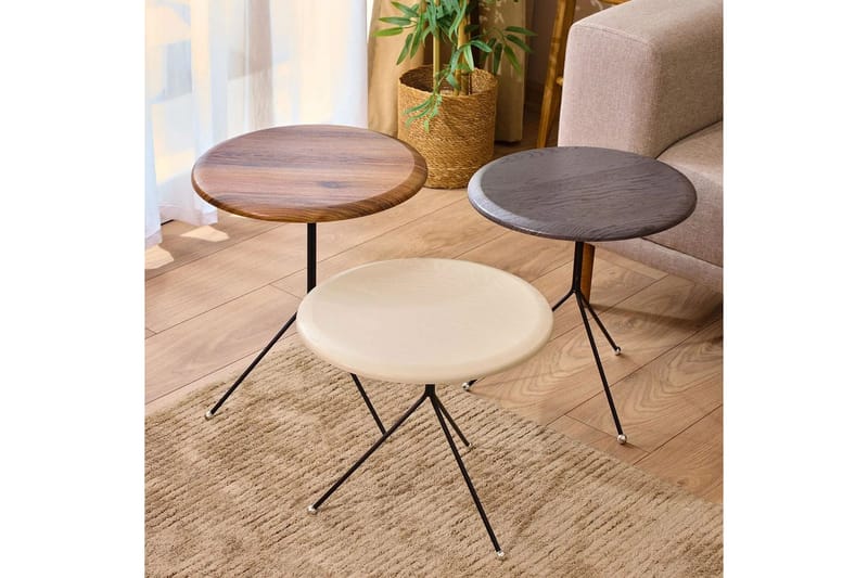 Ranko Satsbord 41 cm - Brun/Cremevit/Antracit - Möbler - Bord & matgrupp - Avlastningsbord & sidobord - Satsbord