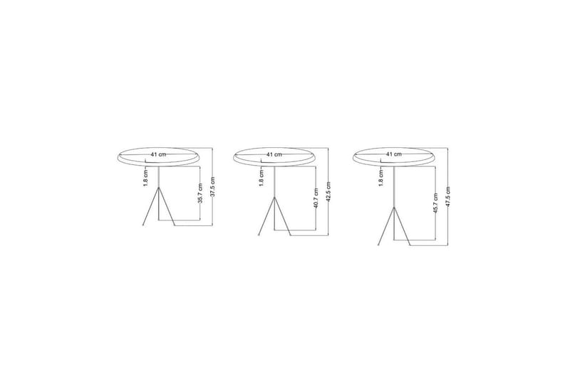 Ranko Satsbord 41 cm - Brun/Cremevit/Antracit - Möbler - Bord & matgrupp - Avlastningsbord & sidobord - Satsbord