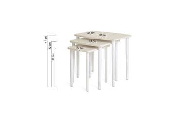 Ranko Satsbord 58 cm - Cremevit - Möbler - Bord & matgrupp - Avlastningsbord & sidobord - Satsbord