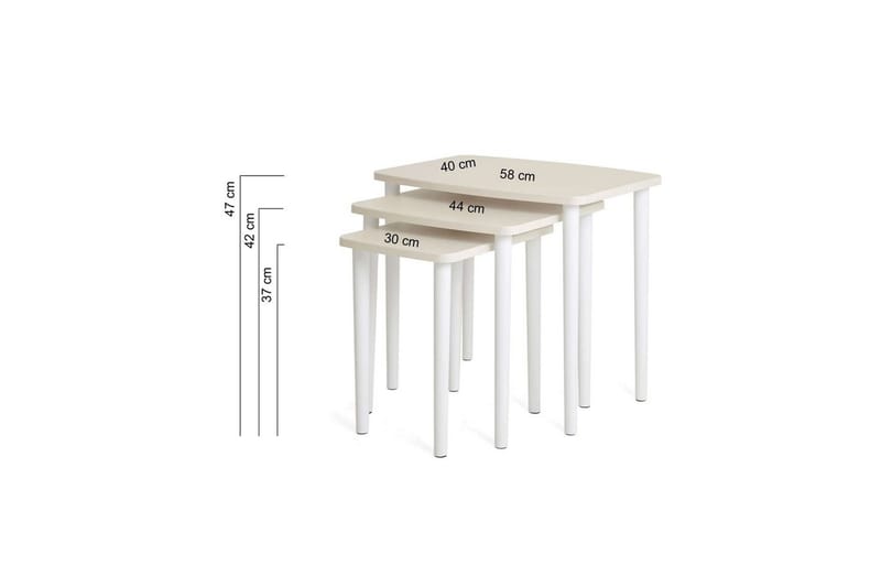 Ranko Satsbord 58 cm - Cremevit - Möbler - Bord & matgrupp - Avlastningsbord & sidobord - Satsbord