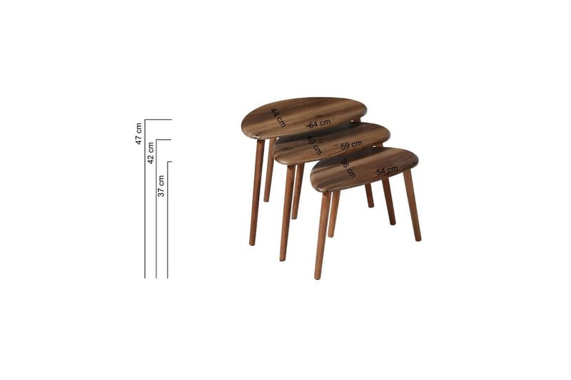Ranko Satsbord 64 cm - Brun - Möbler - Bord & matgrupp - Avlastningsbord & sidobord - Satsbord