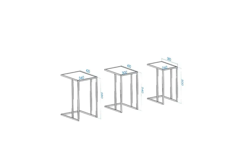 Ransdorp Satsbord 42 cm - Svart - Möbler - Bord & matgrupp - Avlastningsbord & sidobord - Satsbord