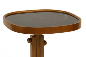 Ravlen Sidobord 42x43x42 cm - Valnöt och svart marmor - Möbler - Bord & matgrupp - Avlastningsbord & sidobord - Brickbord & småbord