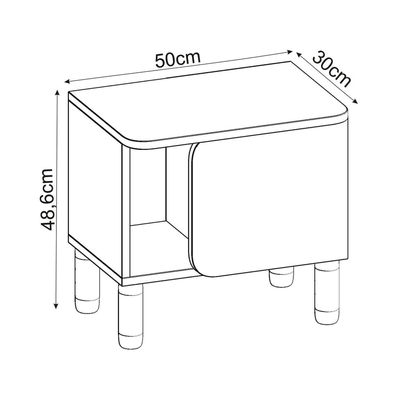 Relento Nattduksbord 50x48,6x30 cm - Vit - Möbler - Bord & matgrupp - Avlastningsbord & sidobord - Sängbord & nattduksbord