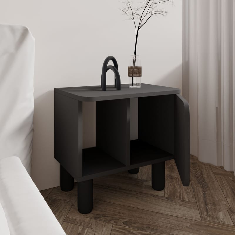 Relento Sängbord 50 cm, Öppen Förvaring - Antracit - Möbler - Bord & matgrupp - Avlastningsbord & sidobord - Sängbord & nattduksbord