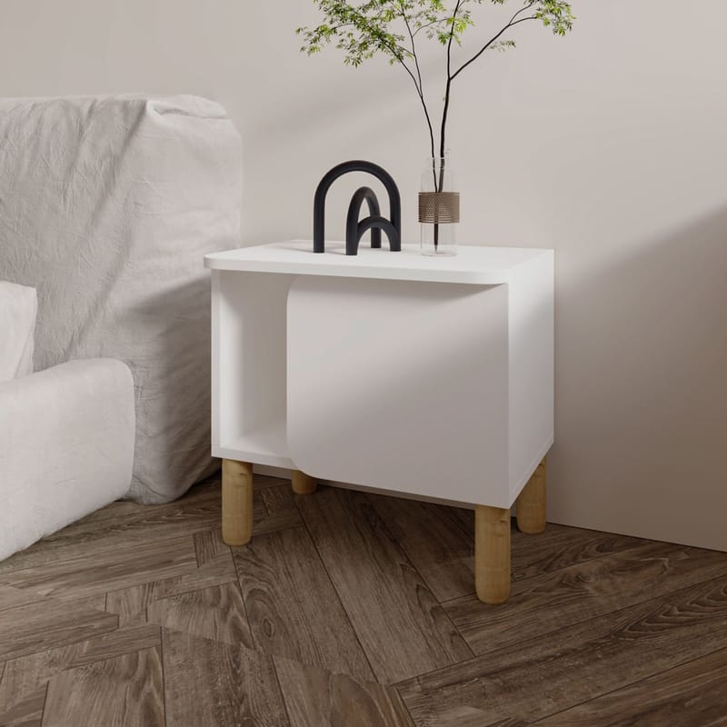 Relento Sängbord 50 cm, Öppen Förvaring - Vit - Möbler - Bord & matgrupp - Avlastningsbord & sidobord - Sängbord & nattduksbord