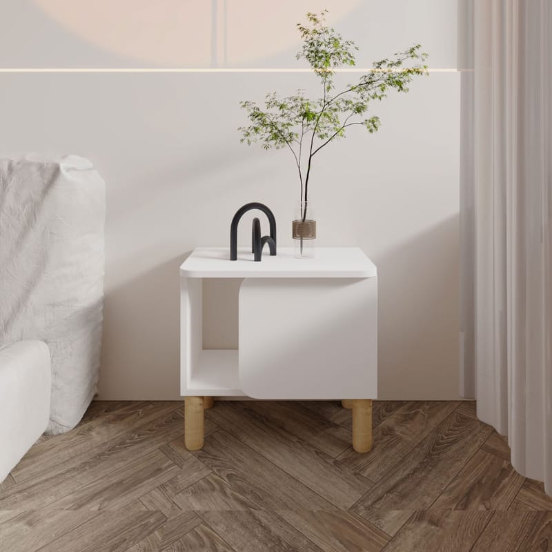 Relento Sängbord 50 cm, Öppen Förvaring - Vit - Möbler - Bord & matgrupp - Avlastningsbord & sidobord - Sängbord & nattduksbord
