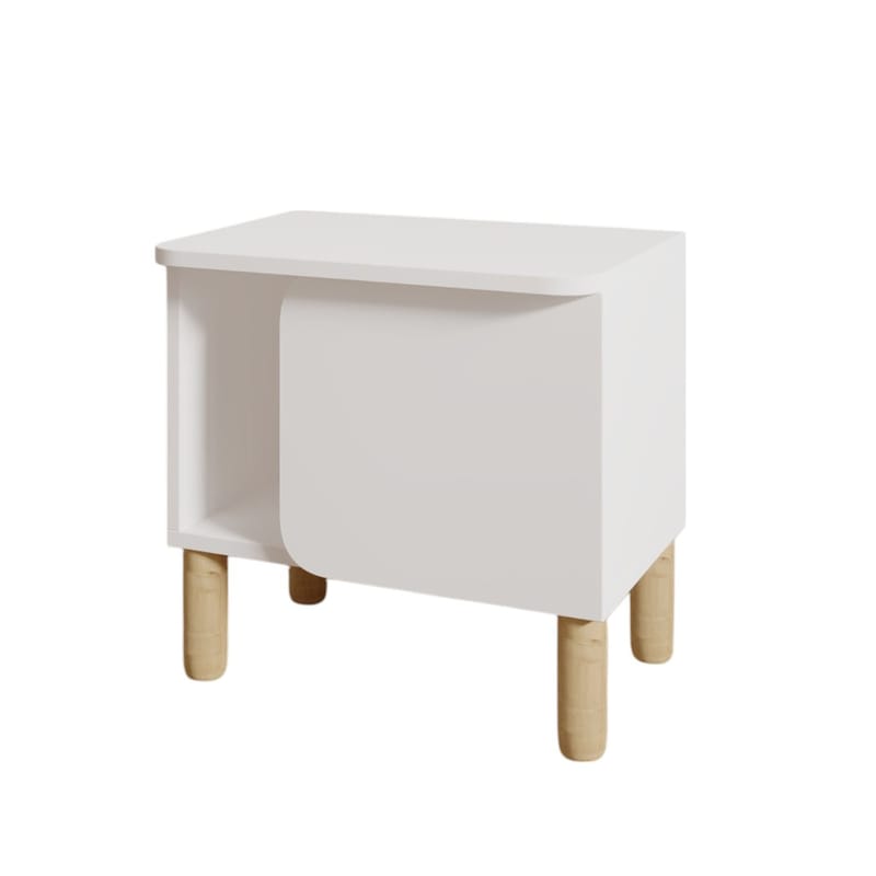 Relento Sängbord 50 cm, Öppen Förvaring, Vit