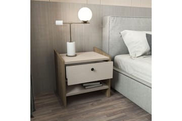 Retzow Sängbord - Valnöt/Beige - Möbler - Bord & matgrupp - Avlastningsbord & sidobord - Sängbord & nattduksbord