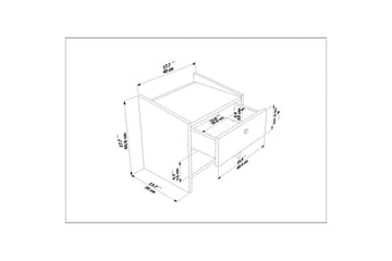 Retzow Sängbord - Valnöt/Beige - Möbler - Bord & matgrupp - Avlastningsbord & sidobord - Sängbord & nattduksbord