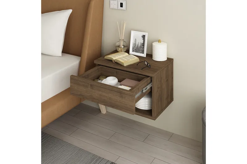 Ribes Sängbord 45 cm - Valnöt - Möbler - Bord & matgrupp - Avlastningsbord & sidobord - Sängbord & nattduksbord