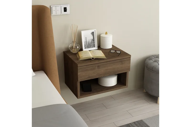 Ribes Sängbord 45 cm - Valnöt - Möbler - Bord & matgrupp - Avlastningsbord & sidobord - Sängbord & nattduksbord