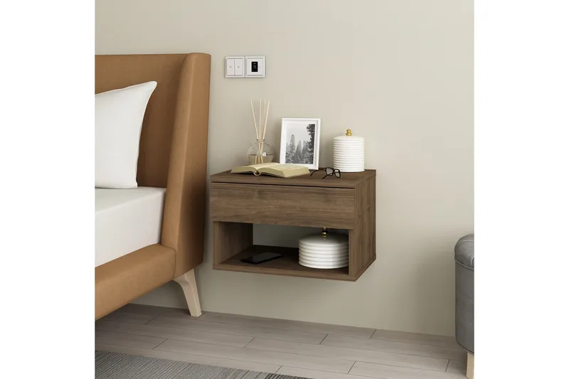 Ribes Sängbord 45 cm - Valnöt - Möbler - Bord & matgrupp - Avlastningsbord & sidobord - Sängbord & nattduksbord