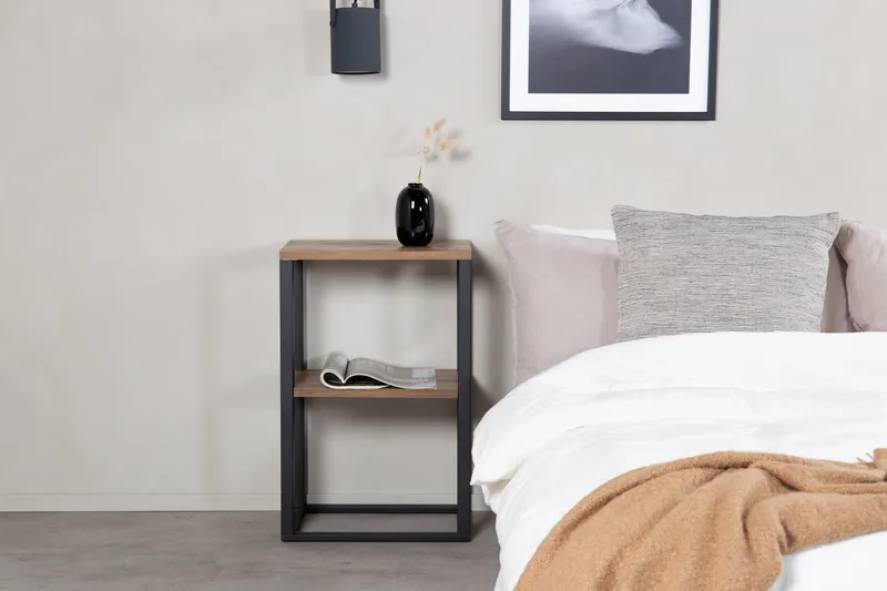 Rise Rektangulärt Sängbord 30 cm i Trä med Förvaring - Brun - Möbler - Bord & matgrupp - Avlastningsbord & sidobord - Sängbord & nattduksbord