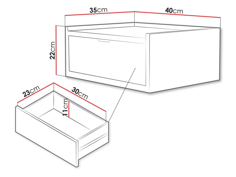 Rolden sängbord 40x22 cm - Hickoryek - Möbler - Bord & matgrupp - Avlastningsbord & sidobord - Sängbord & nattduksbord