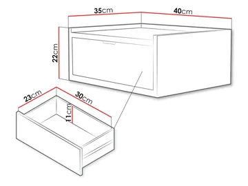Rolden sängbord 40x22 cm - Valnöt - Möbler - Bord & matgrupp - Avlastningsbord & sidobord - Sängbord & nattduksbord