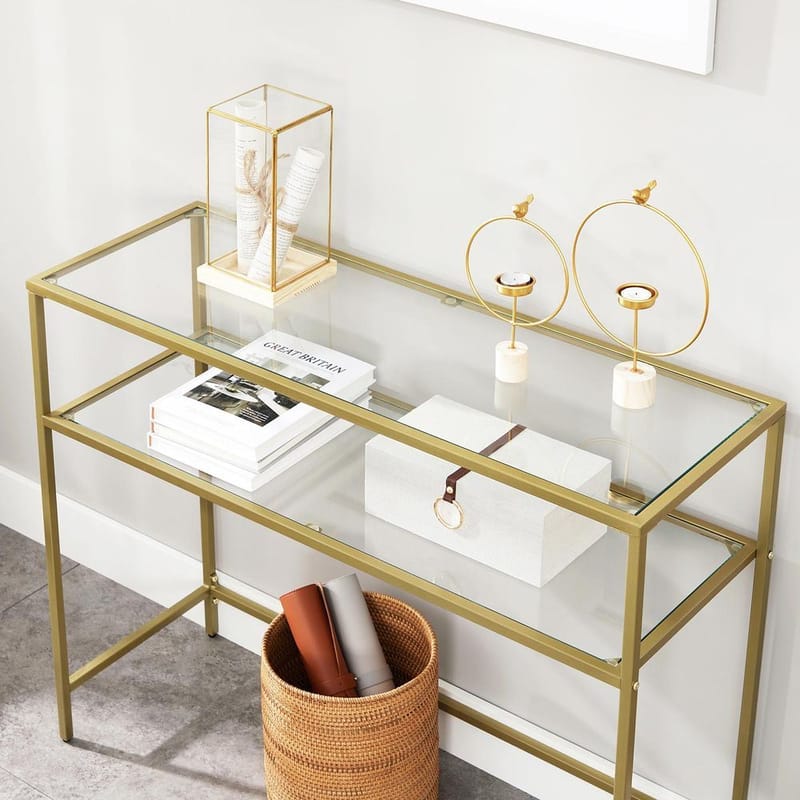 Rovena Byrå 90 cm - Guld/transparent - Möbler - Bord & matgrupp - Avlastningsbord & sidobord - Konsolbord & hallbord
