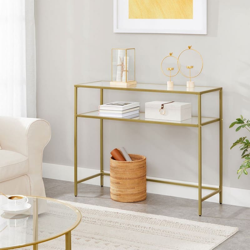 Rovena Byrå 90 cm - Guld/transparent - Möbler - Bord & matgrupp - Avlastningsbord & sidobord - Konsolbord & hallbord